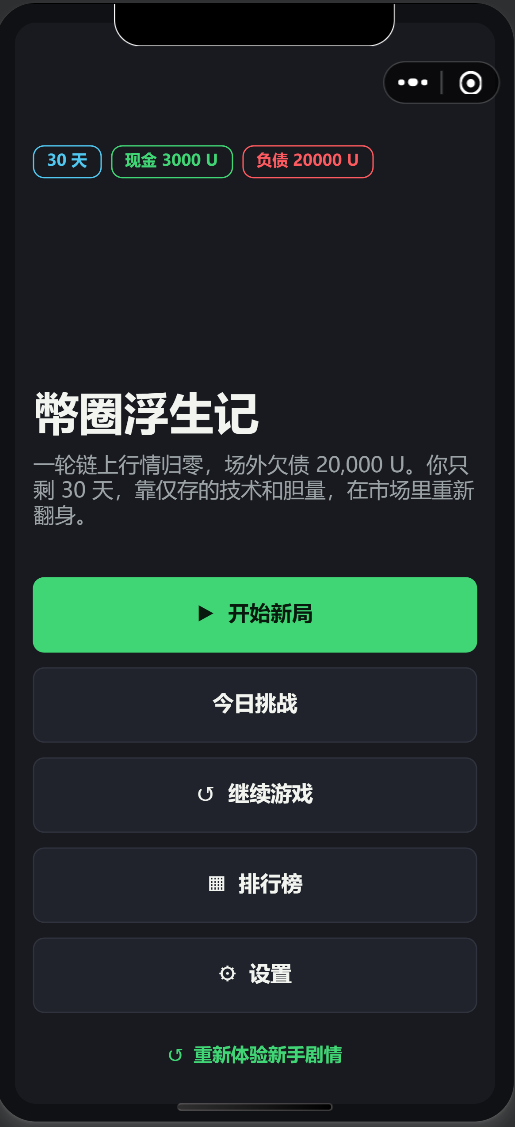 《幣圈浮生记》首页截图